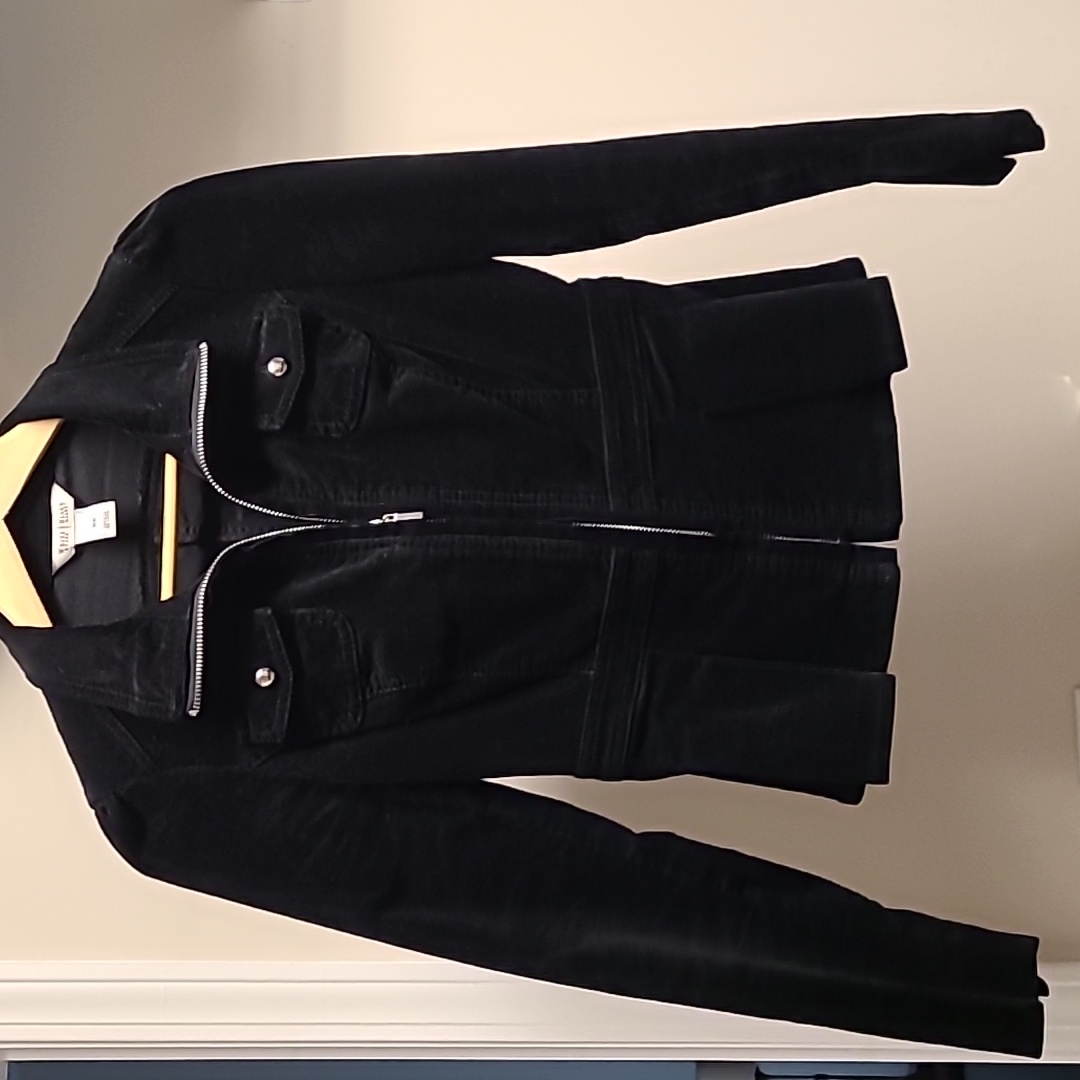 Whbm Black Corduroy Peplum Jacket Size 00